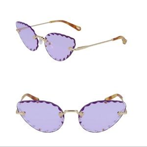 Chloe Rosie 60mm Cat Eye Sunglasses in Purple